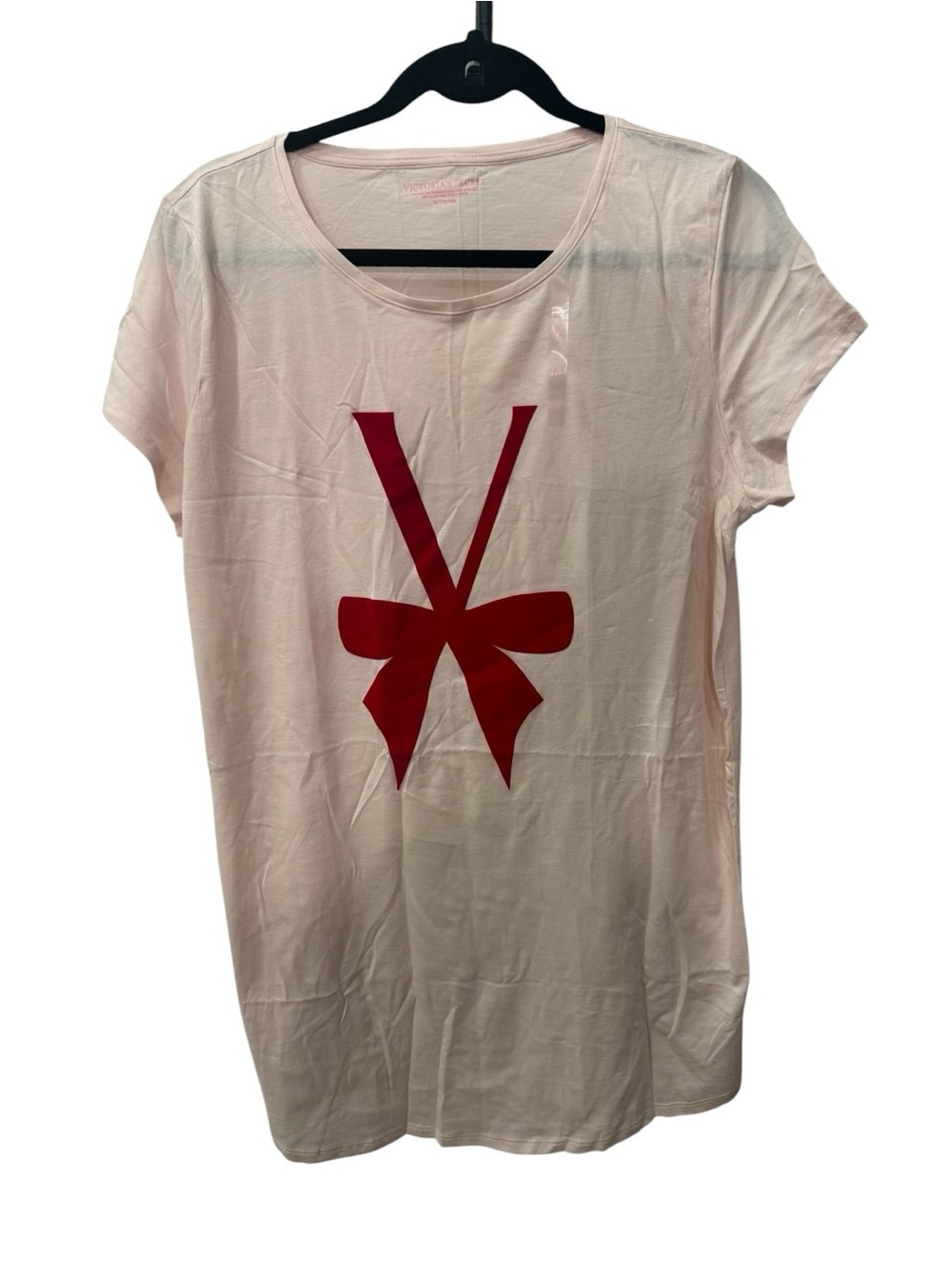 Victoria's Secret light pink sleepshirt / night shirt with bow in front size M